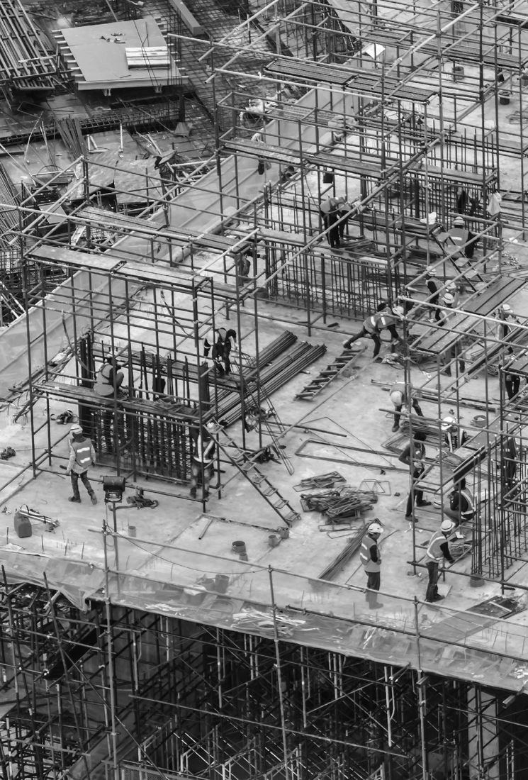 Steel structure under construction